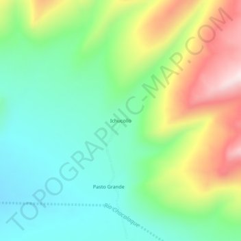 Mappa topografica Ichucollo, altitudine, rilievo