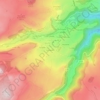 Mappa topografica La Gazelle, altitudine, rilievo