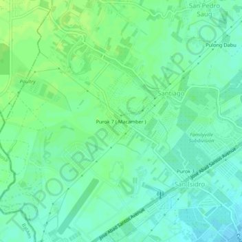 Mappa topografica Purok 7 ( Macamber ), altitudine, rilievo