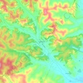 Mappa topografica Callianetto, altitudine, rilievo