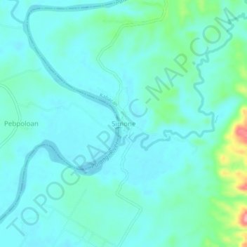 Mappa topografica Simone, altitudine, rilievo