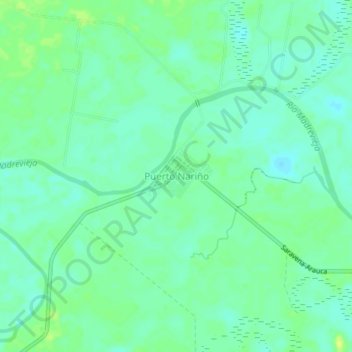 Mappa topografica Puerto Nariño, altitudine, rilievo