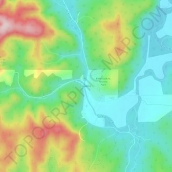 Mappa topografica Hoskins, altitudine, rilievo