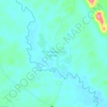 Mappa topografica FELDA Kampung Sertik, altitudine, rilievo