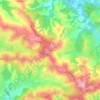 Mappa topografica Quartier Beuste, altitudine, rilievo