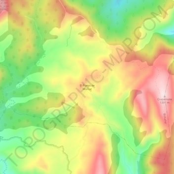 Mappa topografica El Pueyo de Morcat, altitudine, rilievo