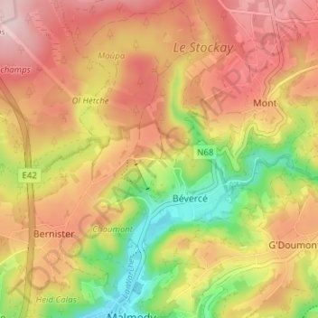 Mappa topografica Ferme Libert, altitudine, rilievo