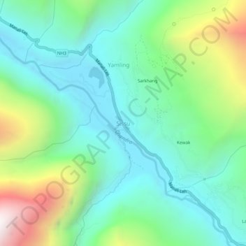 Mappa topografica Sissu, altitudine, rilievo