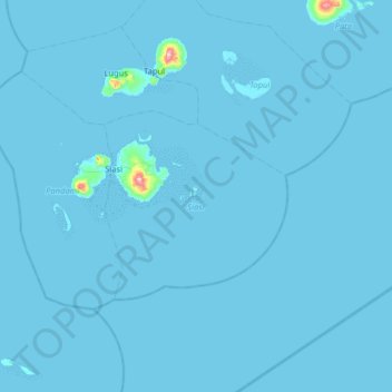 Mappa topografica Samal Island, altitudine, rilievo