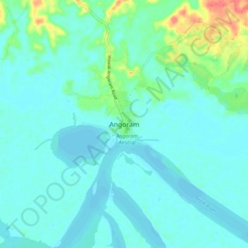 Mappa topografica Angoram, altitudine, rilievo