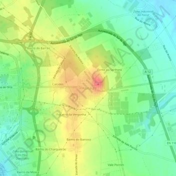 Mappa topografica Atalaia, altitudine, rilievo