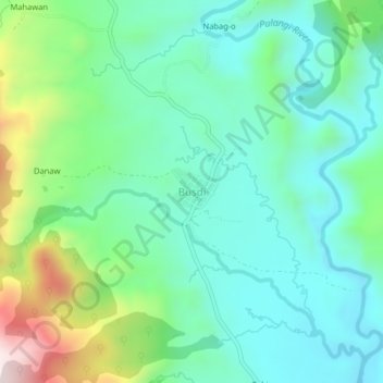 Mappa topografica Busdi, altitudine, rilievo