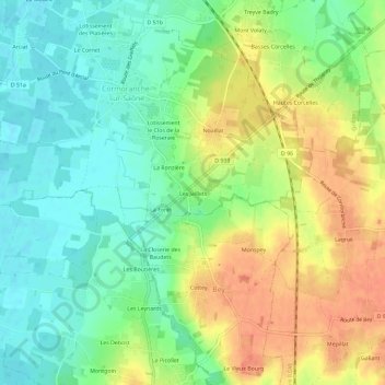 Mappa topografica Les Jaillets, altitudine, rilievo