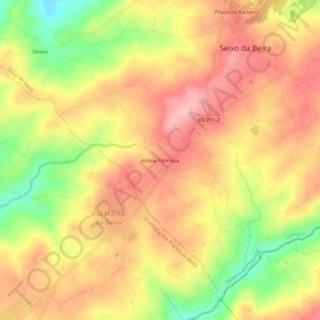 Mappa topografica Aldeia Formosa, altitudine, rilievo