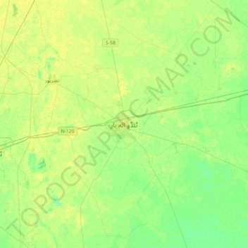 Mappa topografica Tando Allahyar, altitudine, rilievo