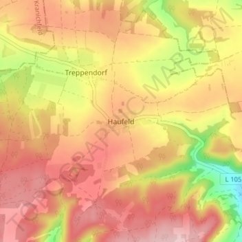 Mappa topografica Haufeld, altitudine, rilievo