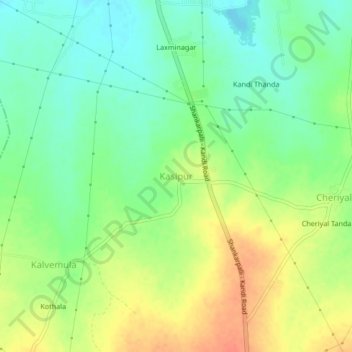 Mappa topografica Kasipur, altitudine, rilievo