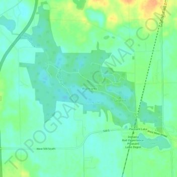 Mappa topografica Moonlight, altitudine, rilievo