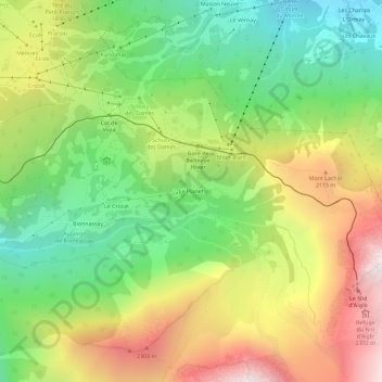 Mappa topografica Le Planet, altitudine, rilievo