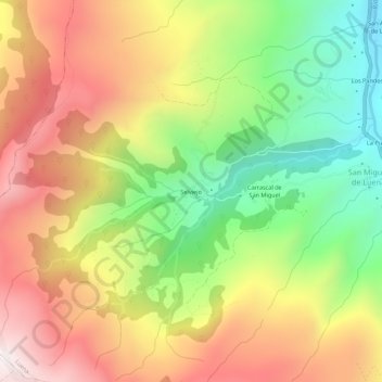 Mappa topografica Selviejo, altitudine, rilievo