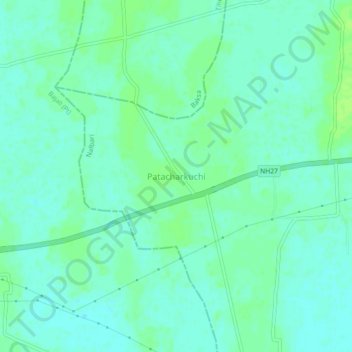 Mappa topografica Patacharkuchi, altitudine, rilievo
