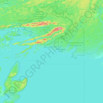 Mappa topografica Anchor Island, altitudine, rilievo
