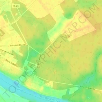 Mappa topografica Chenaille, altitudine, rilievo