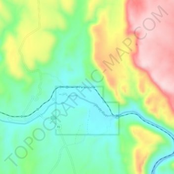 Mappa topografica Perkinsville, altitudine, rilievo