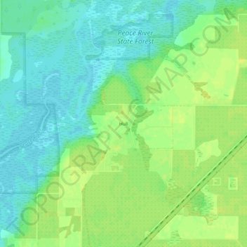 Mappa topografica Hull, altitudine, rilievo