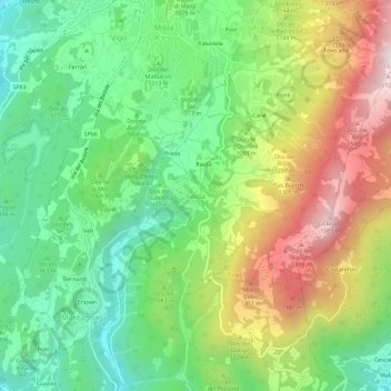 Mappa topografica Faida, altitudine, rilievo
