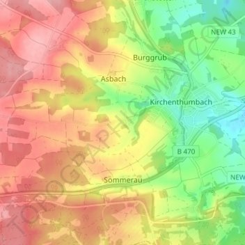 Mappa topografica Görglas, altitudine, rilievo