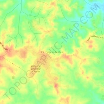 Mappa topografica Campo Rubiales, altitudine, rilievo