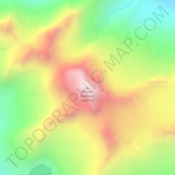 Mappa topografica Mount Redoubt, altitudine, rilievo