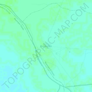 Mappa topografica Burguillos, altitudine, rilievo