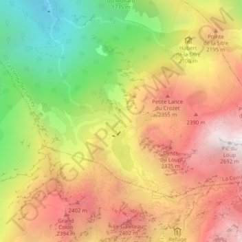 Mappa topografica Le cul de la vielle, altitudine, rilievo
