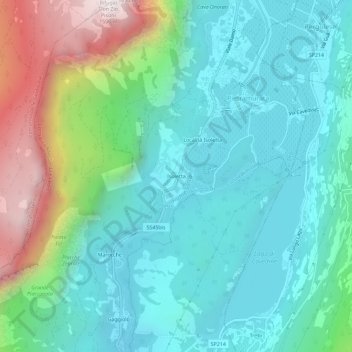 Mappa topografica Isoletta, altitudine, rilievo