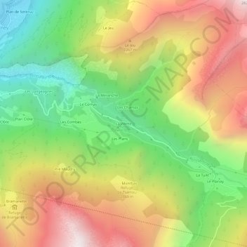 Mappa topografica La Vilette, altitudine, rilievo