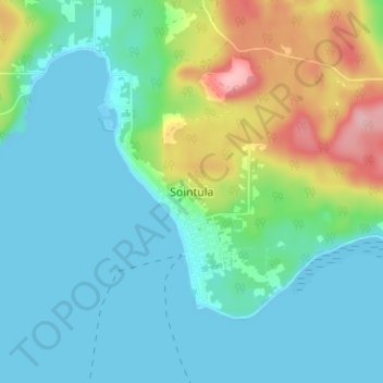 Mappa topografica Sointula, altitudine, rilievo