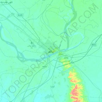Mappa topografica Sukkur, altitudine, rilievo