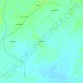 Mappa topografica Sonbarsa, altitudine, rilievo