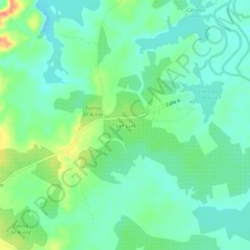 Mappa topografica San Luis, altitudine, rilievo
