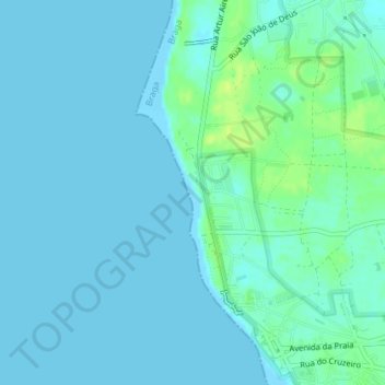 Mappa topografica Praia das Pedrinhas, altitudine, rilievo