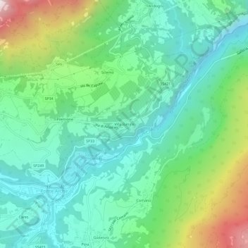 Mappa topografica Villa Banale, altitudine, rilievo