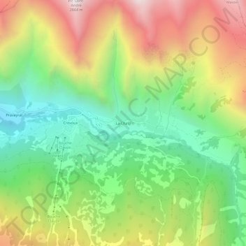 Mappa topografica La Chalp, altitudine, rilievo