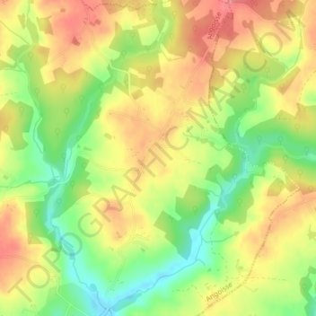 Mappa topografica Le Burg, altitudine, rilievo