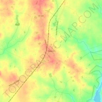 Mappa topografica Skipwith, altitudine, rilievo