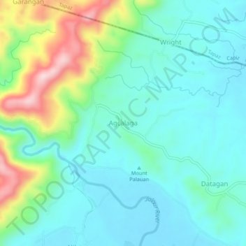 Mappa topografica Agcalaga, altitudine, rilievo