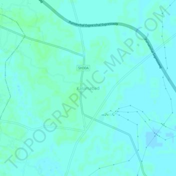 Mappa topografica Kasimabad, altitudine, rilievo