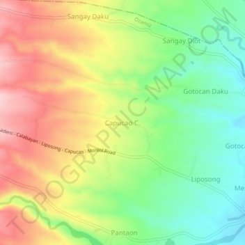 Mappa topografica Capucao C., altitudine, rilievo