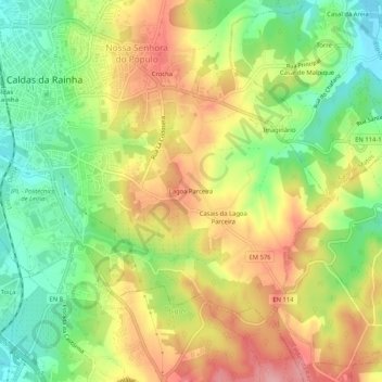 Mappa topografica Lagoa Parceira, altitudine, rilievo